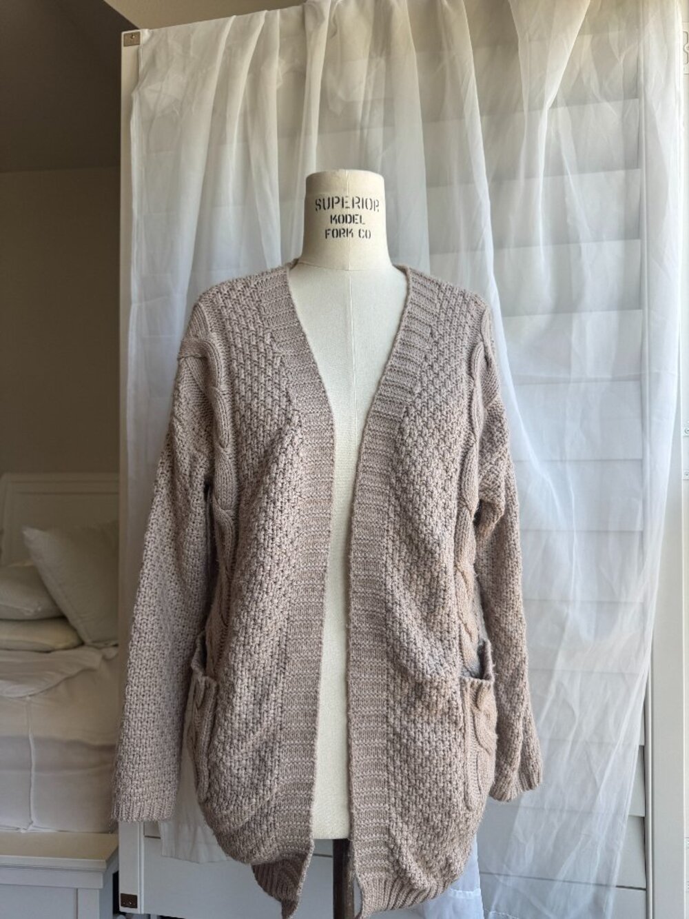 Women's Brown and Tan Cardigan